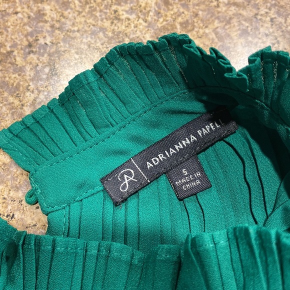 Adrianna Papell Green High Neck Pleated Look Small - Picture 8 of 13